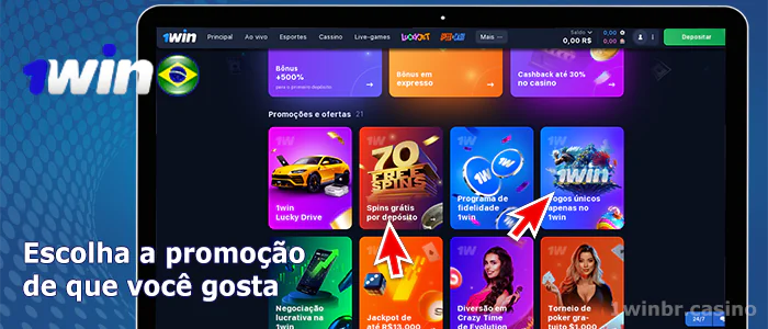Categorias com promoções em 1win Cassino